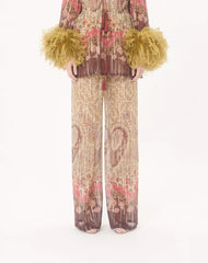 Pekin Trousers With Voyage Imaginaire Paisley Print