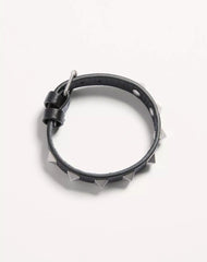 Rockstud Leather Bracelet With Ruthenium Studs