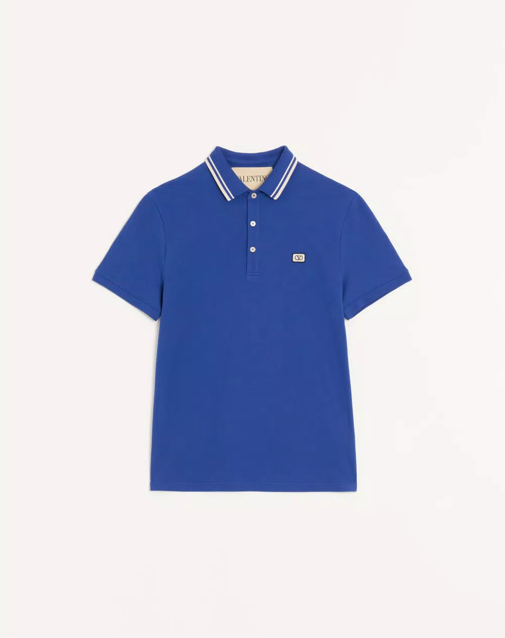 Cotton PiquÃ© Polo Shirt With VLogo Patch
