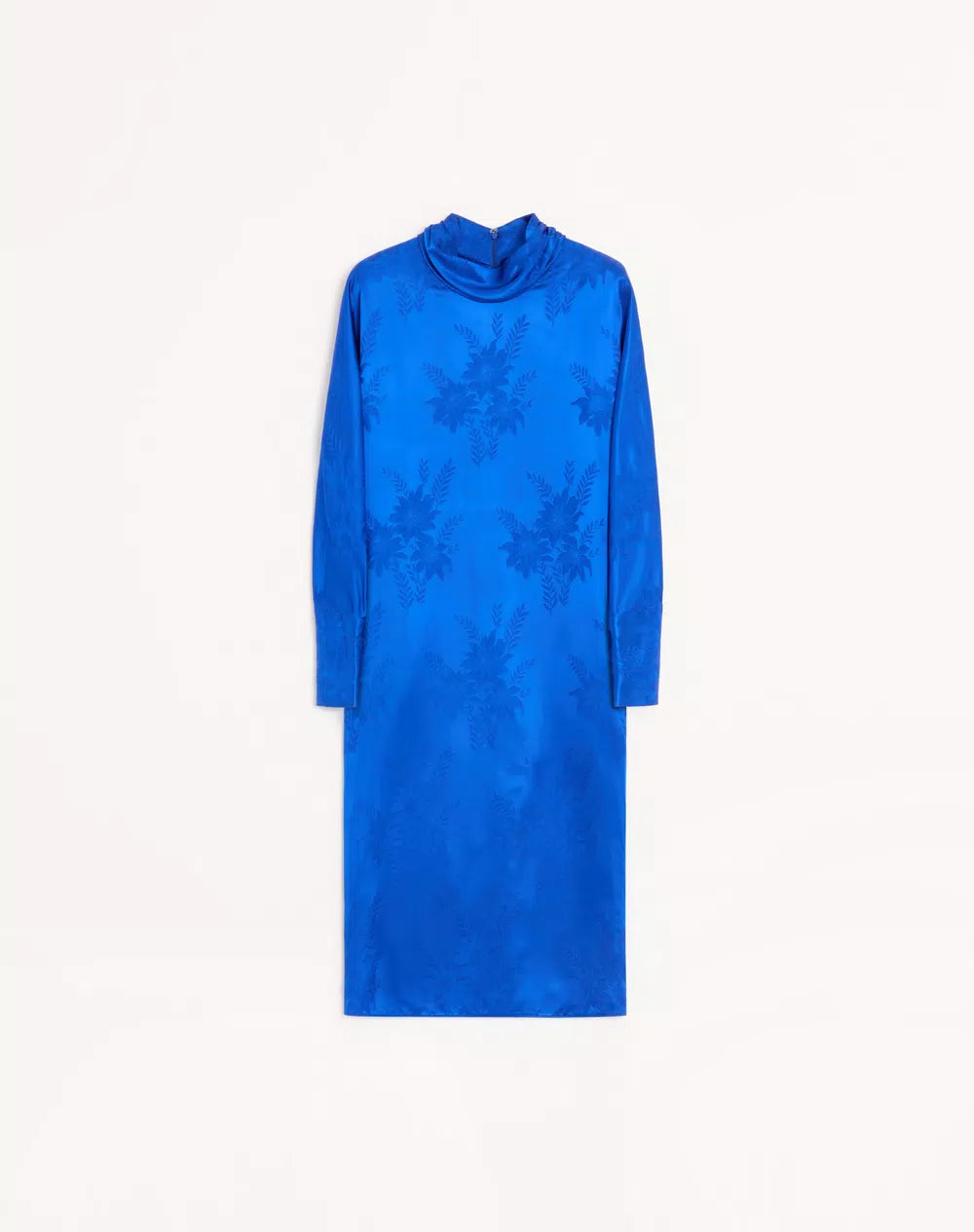 Midi Dress In Shiny-Matte Flowerism Sunflowers Jacquard