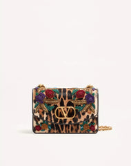 Valentino Garavani Vain Shoulder Bag In Embroidered Pony-Effect Kidskin Leather
