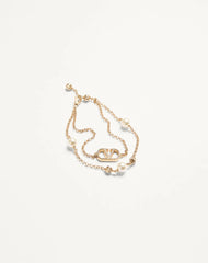 Vlogo Signature Bracelet In Metal, Pearls And SwarovskiÂ® Crystals