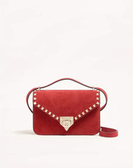 Valentino Garavani Rockstud Small Shoulder Bag In Suede