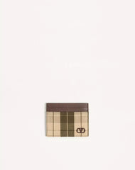 VLogo Signature Cardholder In Checked Fabric