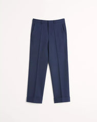 Wool Gabardine Trousers With Turn-Ups