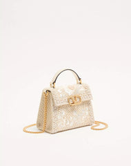 Valentino Garavani Mini Vsling Embroidered Handbag With Jewel Logo