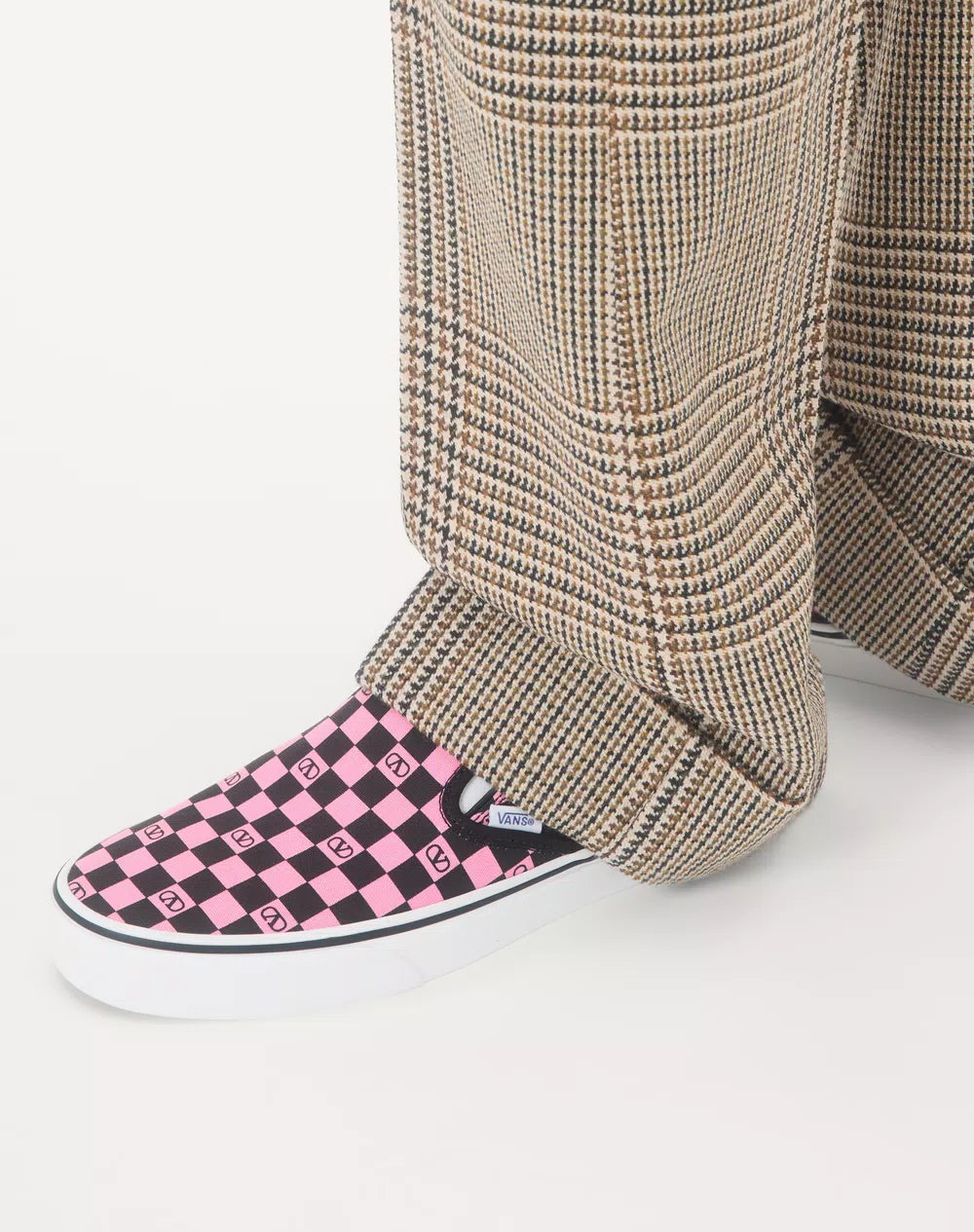 Valentino Garavani And Vans Fabric Slip-On Trainer With VLogo Checkerboard Print