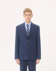 Single-Breasted Wool Gabardine Jacket
