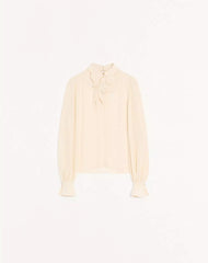 Embroidered Crepe De Chine Top