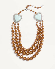 Coeur Hyperbole Necklace In Metal, Resin And Crystals
