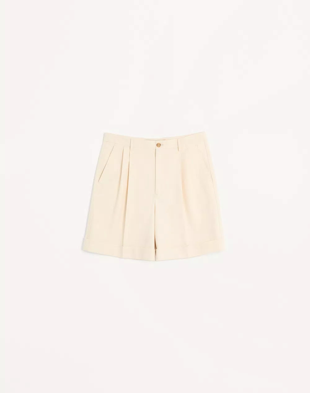 Cotton Canvas Cuffed Bermuda Shorts