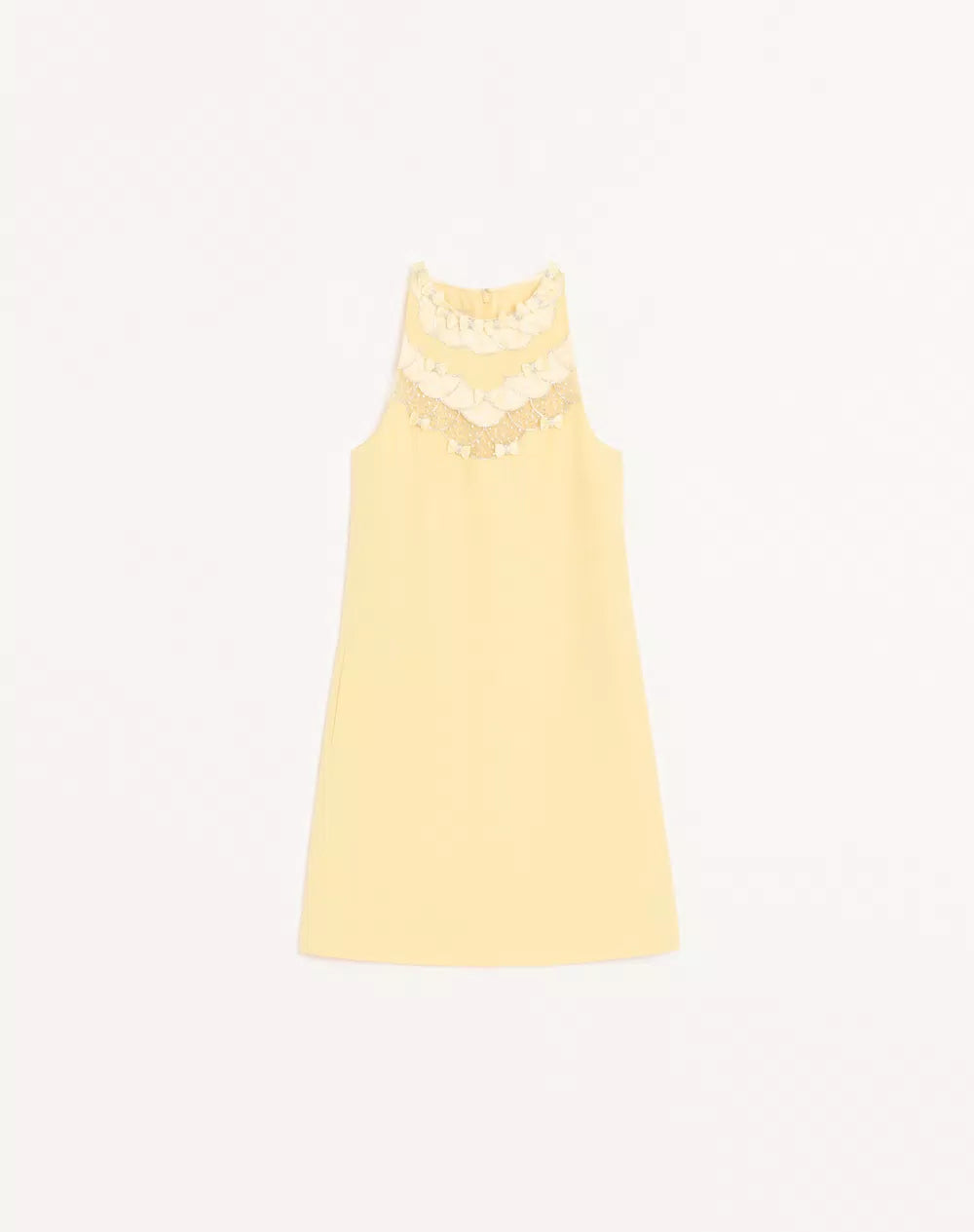 Embroidered Crepe Couture Short Dress