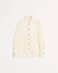 Cotton Poplin Shirt With Plastron And Ruffles