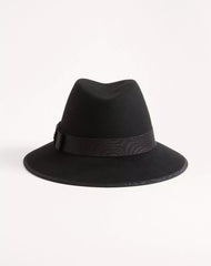 VLogo Signature Felt Hat With MoirÃ© Ribbon