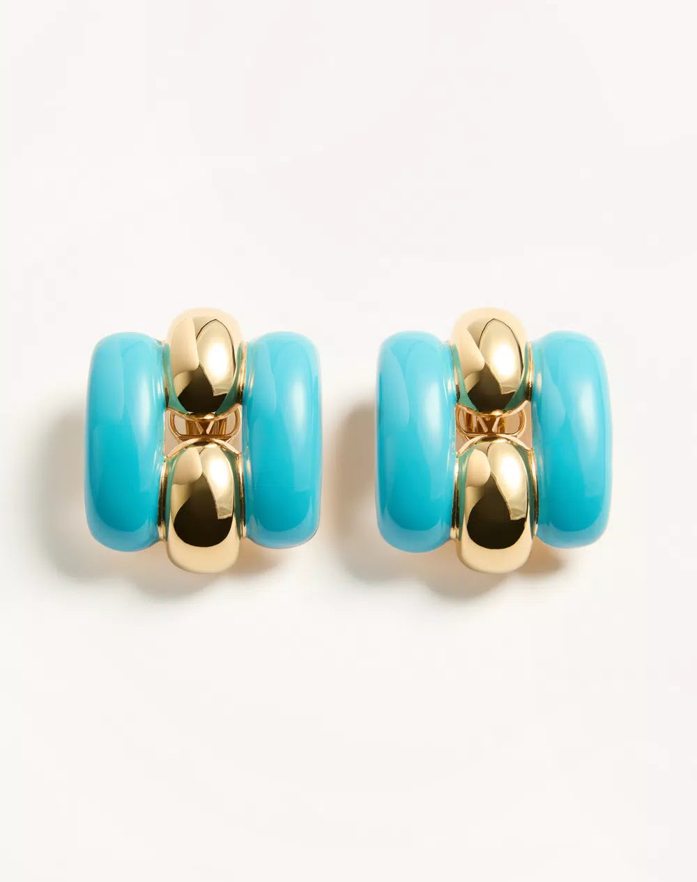 Pas Plus Metal And Enamel Earrings