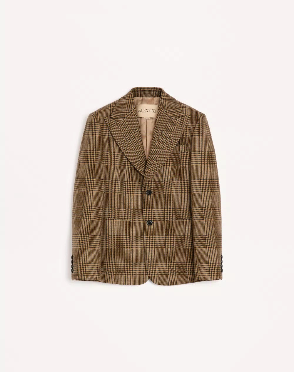 Valentino Single-Breasted Wool Jacket With Glen Plaid Pattern