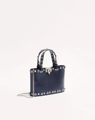 Valentino Garavani Rockstud Mini Shopping Bag In Laminated Calfskin