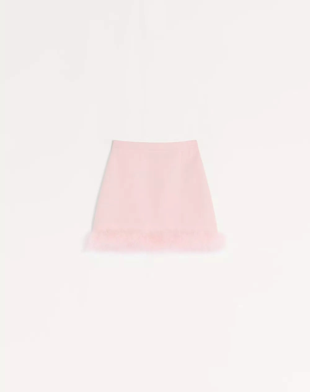 Short Crepe Couture Skirt With Feathers