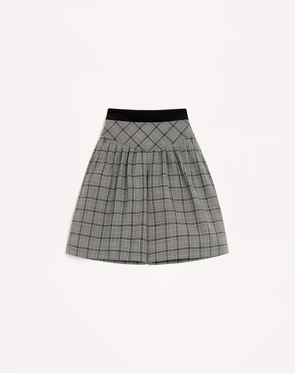 Wool Bermuda Shorts With Check Pattern