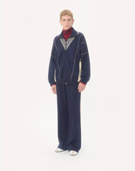 Valentino Acetate Sweatshirt With Zip And Inlaid Toute La V Print